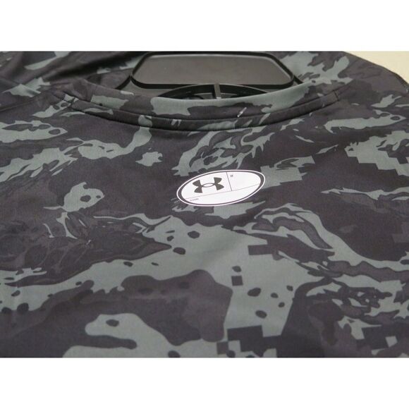 Under Armour 1361525 Men's Sz XL Black/White Camo HeatGear Compression L/S Shirt - Picture 5 of 7